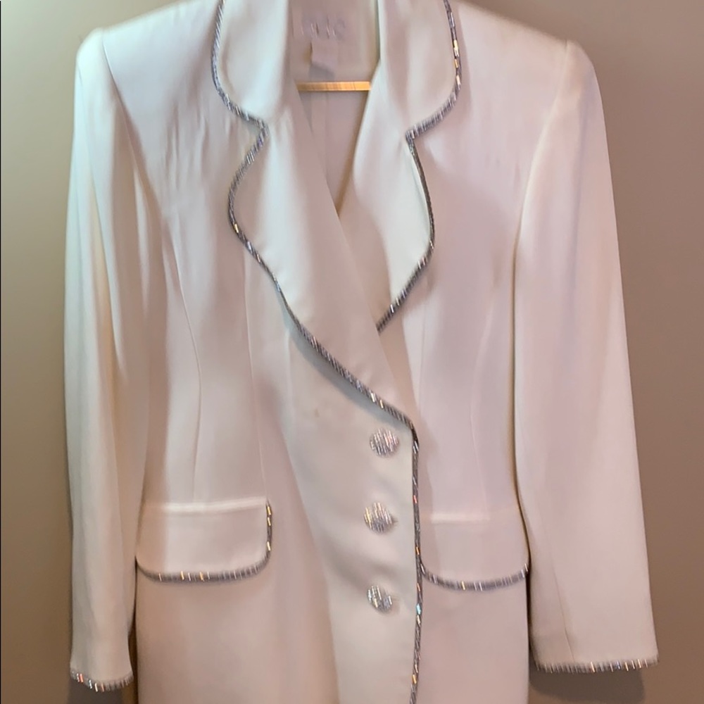 Cache shoulder pads rhinestone vintage suit 4